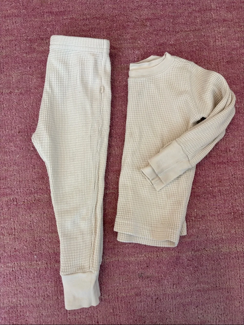 Shop Noble Cream Toddler Kids Waffle Knit Matching Set